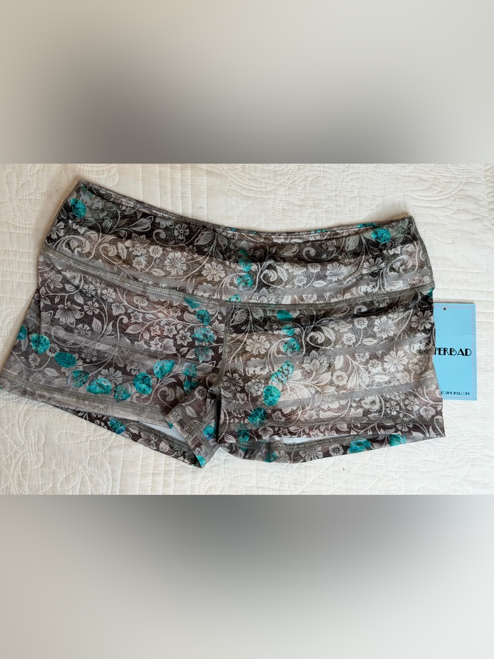 Fleo Power High-Rise Shorts Large Teal 2.5” Inseam Squat Proof Gym Workout NEW
